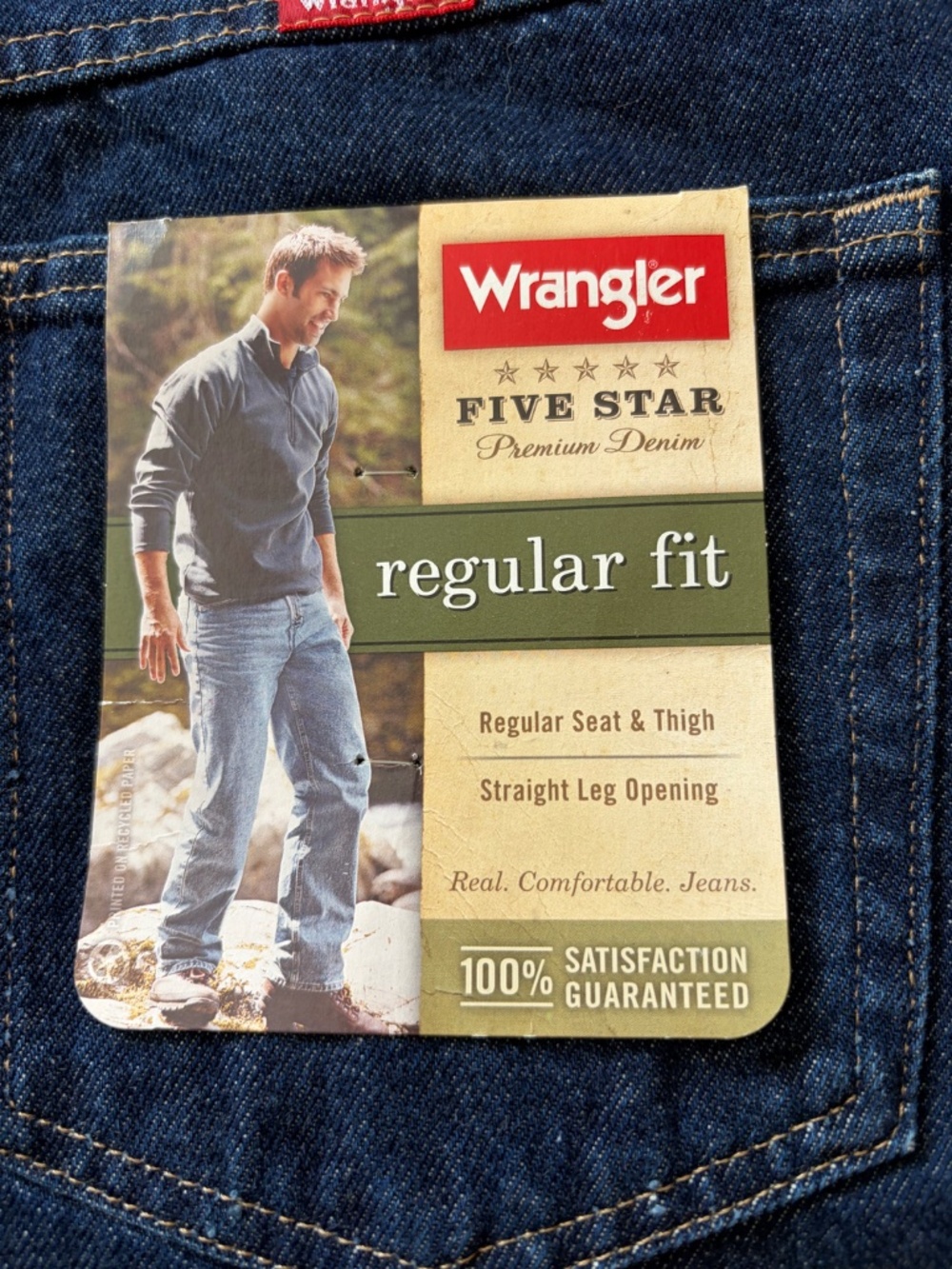 MENS WRANGLER FIVE STAR PREMIUM DENIM REGULAR FIT JEANS SIZE 34 X 30 NWT